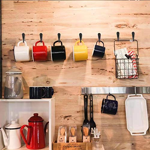 ZAYBOD 15Pcs Black Wall Mounted Coat Hooks  Hanger Hook with 30 Pieces Screws for Hanging Hat  Towel  Key  Robe  Coats  Scarf  Bag  Cap  Coffee Cup  Mugs - Image 5
